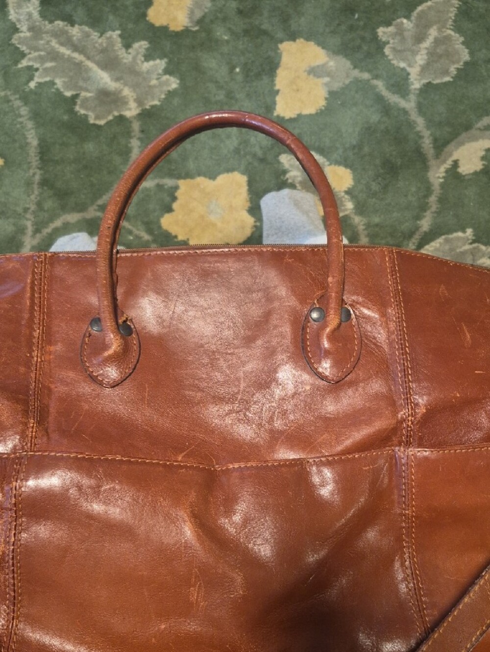 Brown Leather Weekender Bag - Men's Travel Holdall - Picture 2 of 16